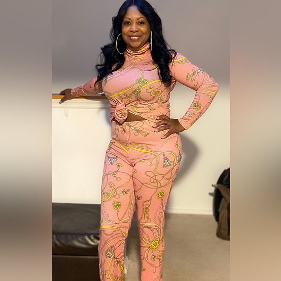 Emilio pucci pants set mock neck blouse and pants elastic waist - Picture 7 of 7